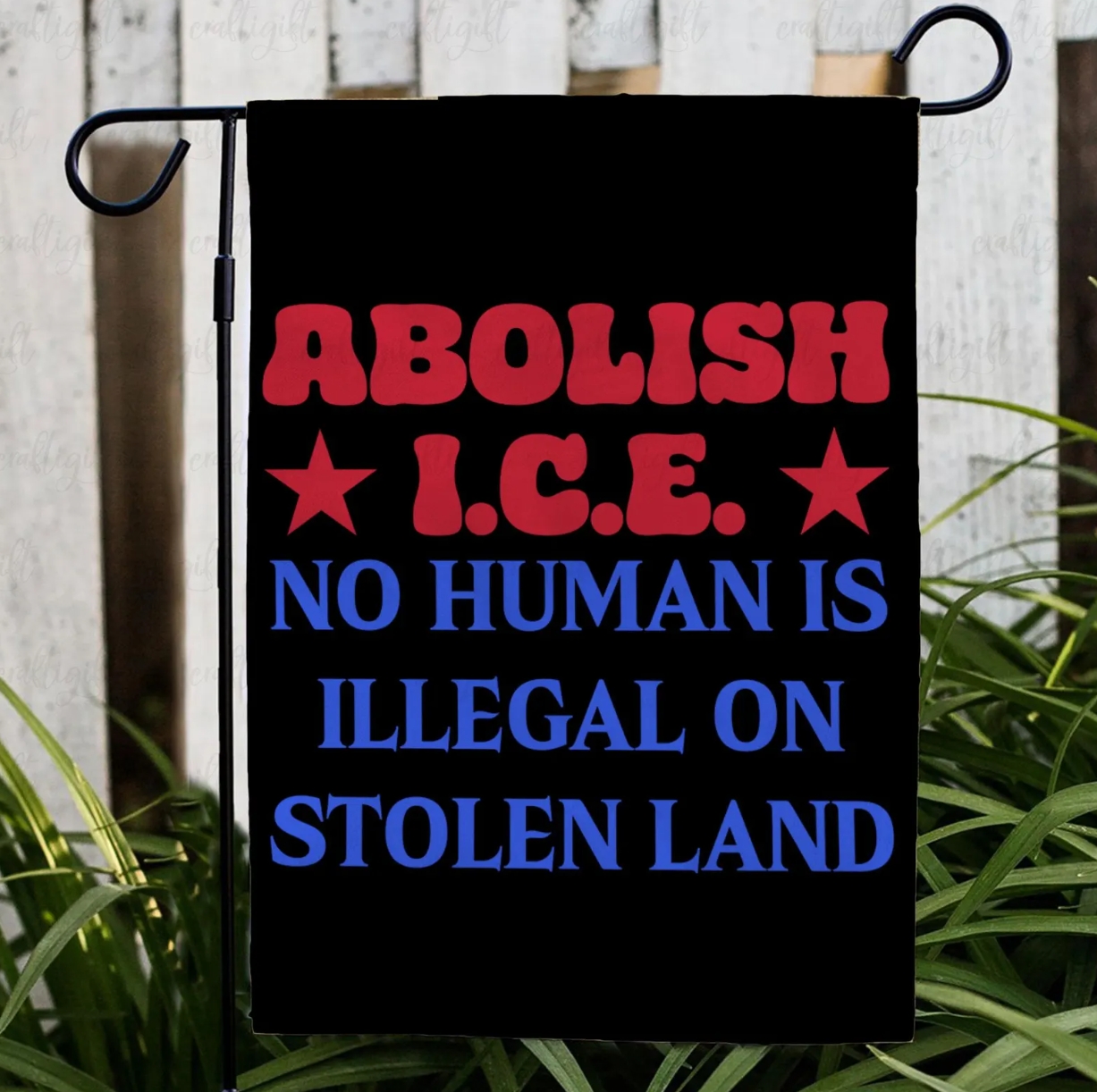 Abolish ICE Statement Protest Yard Flag
