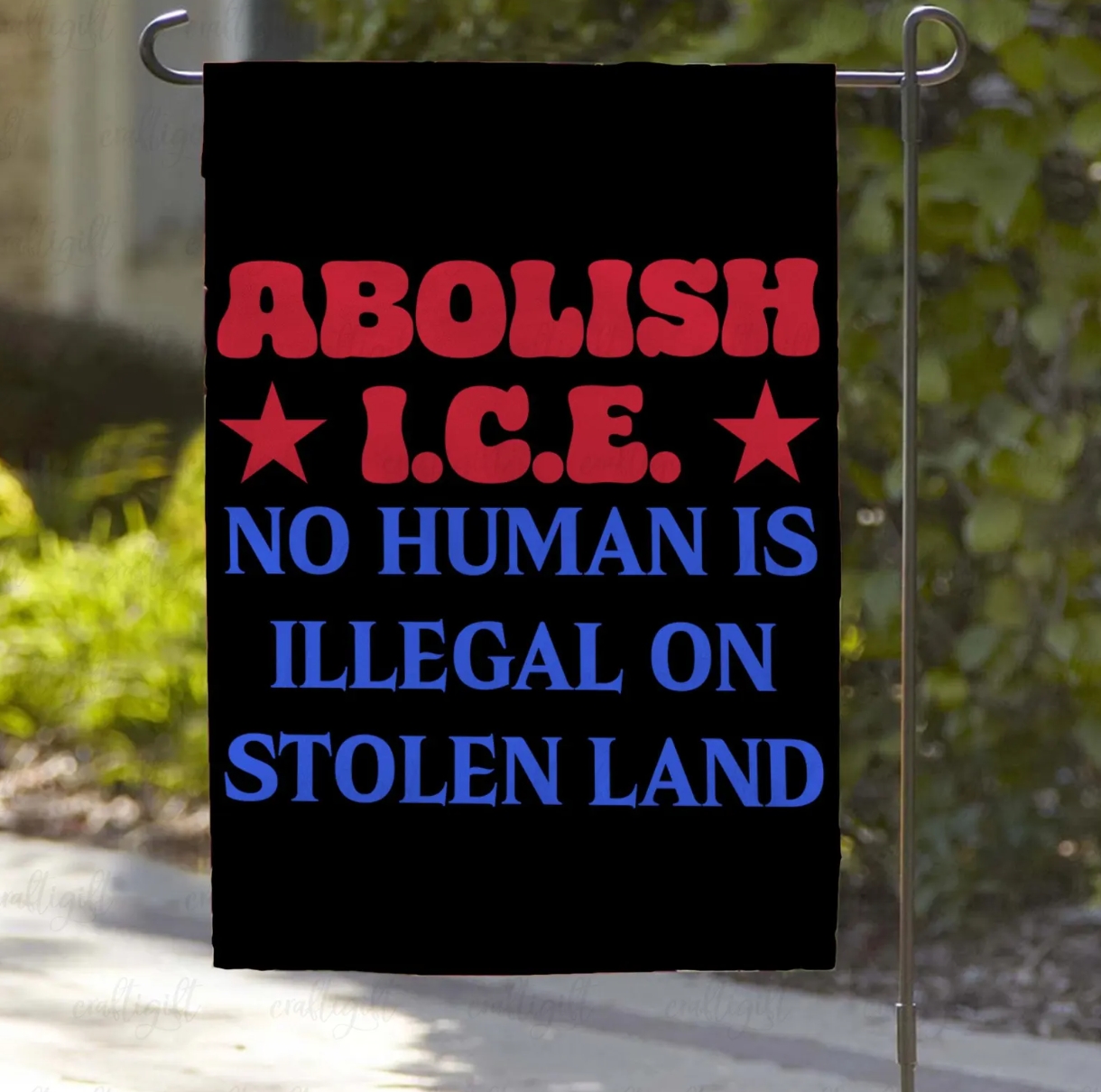 Abolish ICE Statement Protest Yard Flag