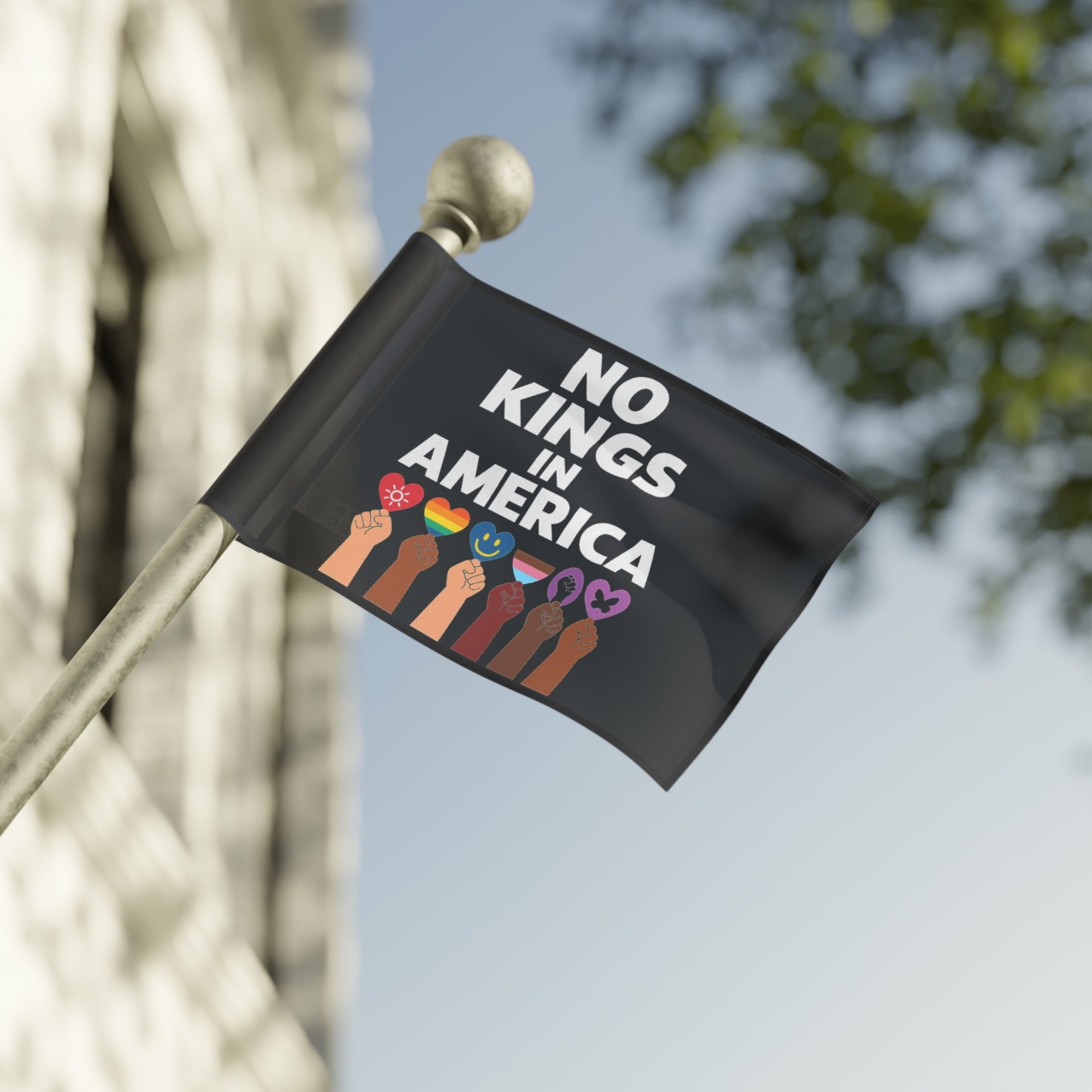 Anti Trump No Kings Flag– 2025 Protest Tee