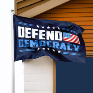 Defend Democracy House Flag, Anti-Trump Garden Flag