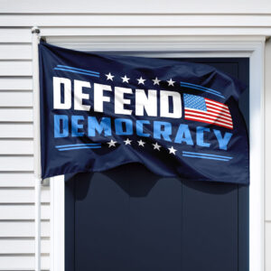 Defend Democracy House Flag, Anti-Trump Garden Flag