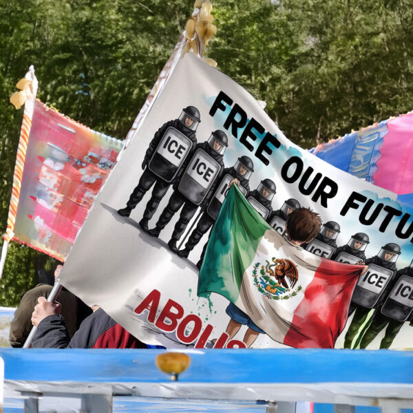 Free Our Future Abolish ICE Human is Illegal House Flag