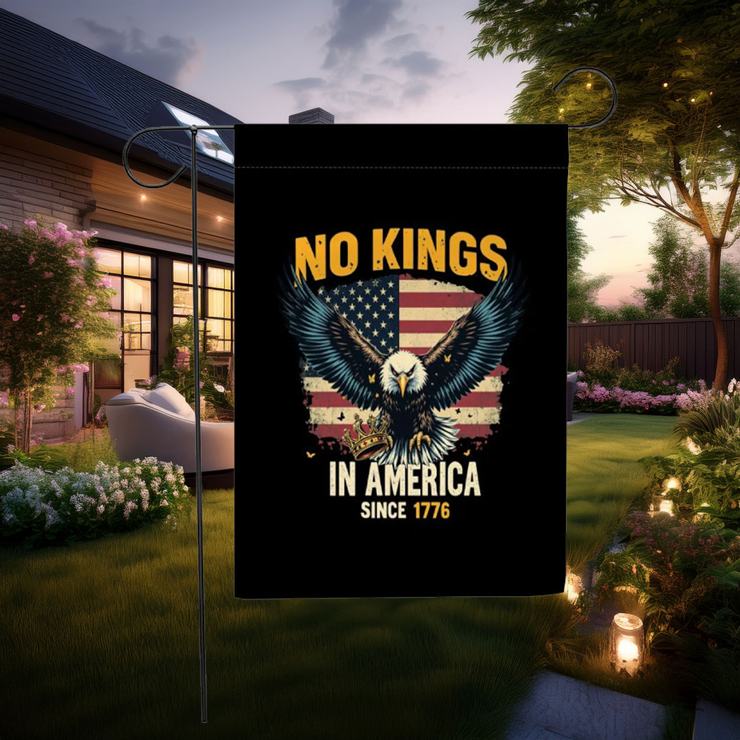 NO KINGS Garden Flag, Anti Authoritarian Protest Flag