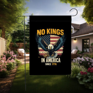 NO KINGS Garden Flag, Anti Authoritarian Protest Flag