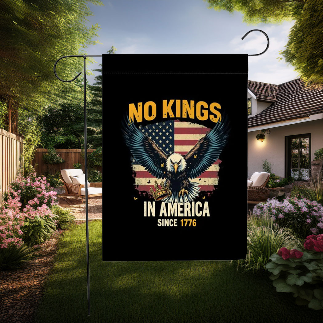 NO KINGS Garden Flag, Anti Authoritarian Protest Flag
