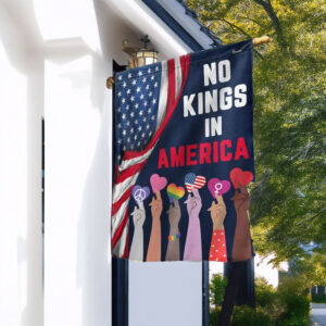 NO KINGS Garden Flag, Anti Authoritarian Protest Flag