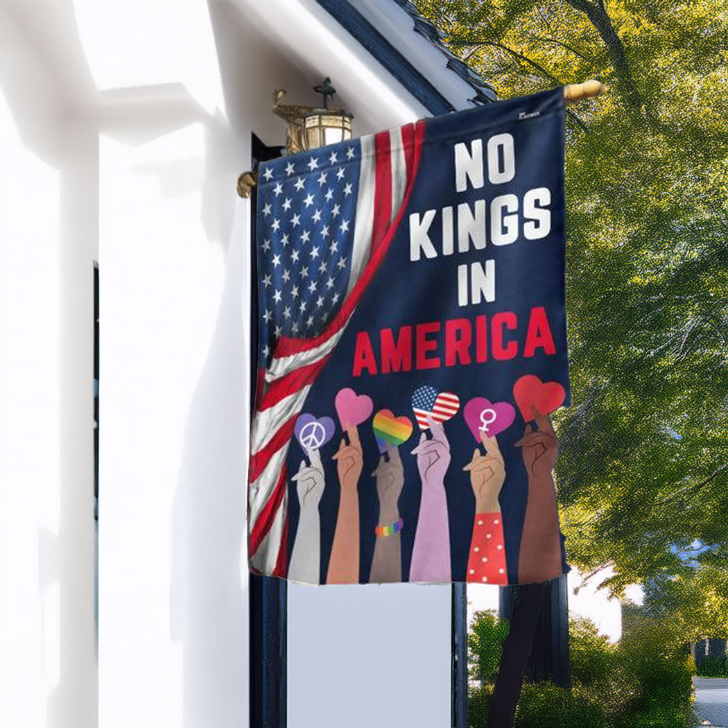 NO KINGS Garden Flag, Anti Authoritarian Protest Flag