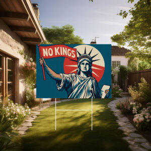 NO KINGS Yard Sign, Statue of Liberty Protest Sign