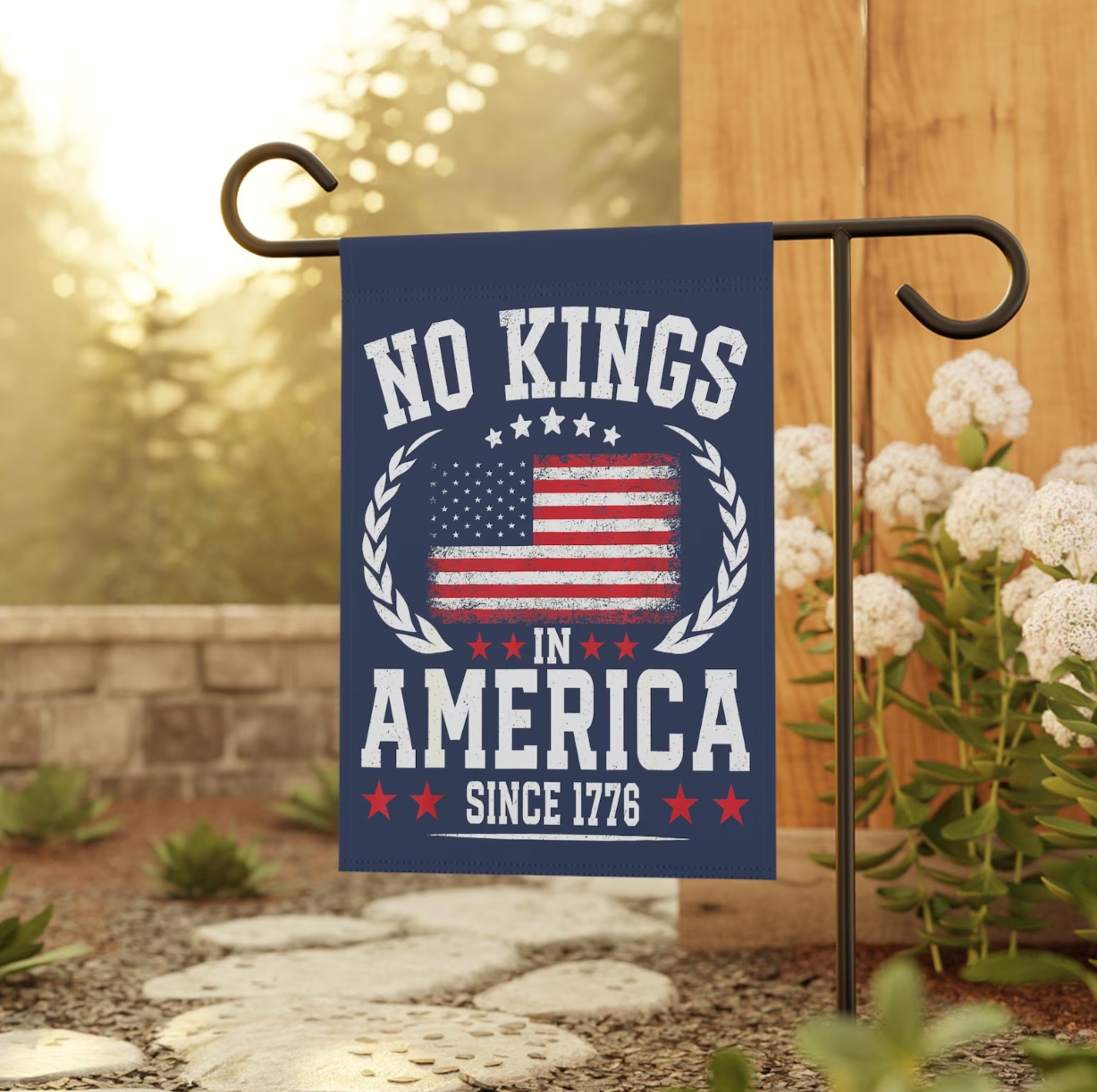 No Kings In America Anti Trump Yard Garden Flag