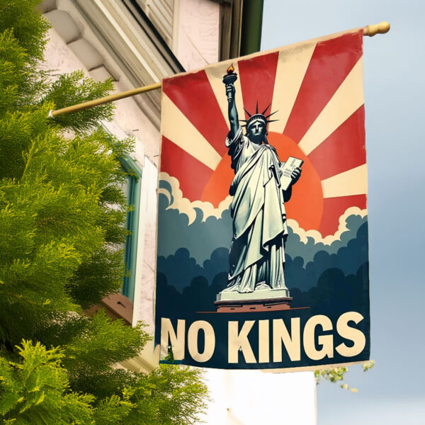No Kings In America House Flag