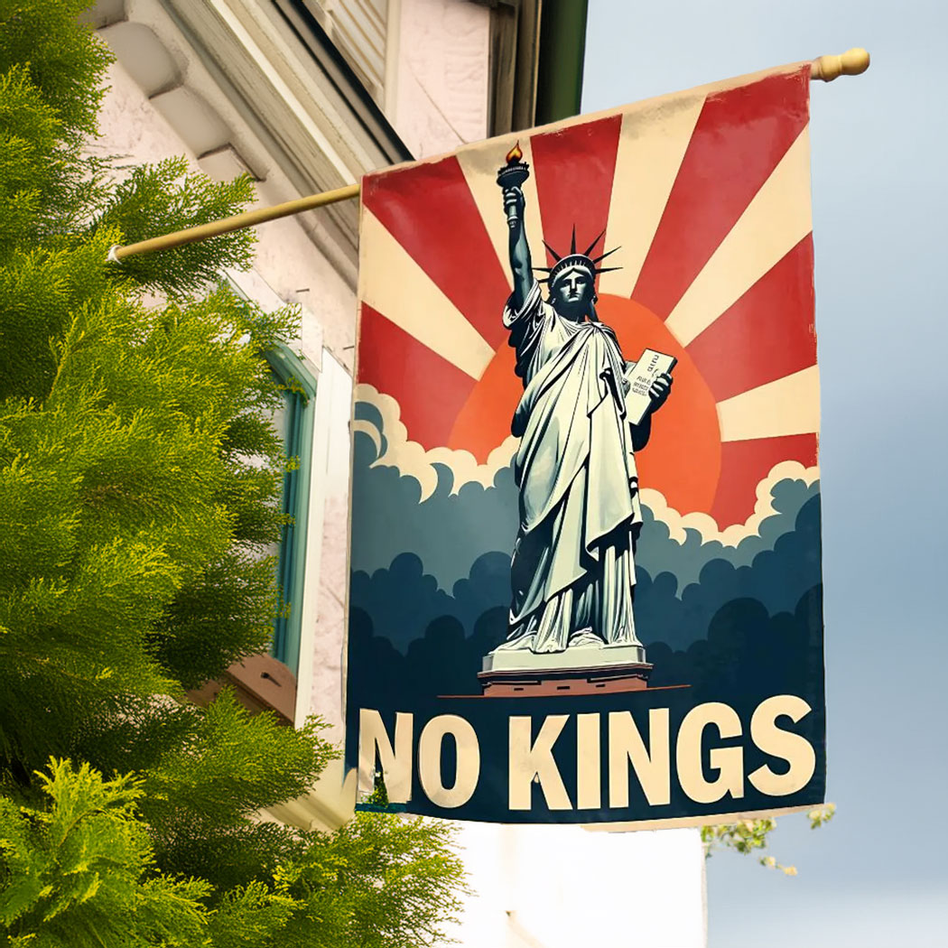 No Kings In America House Flag