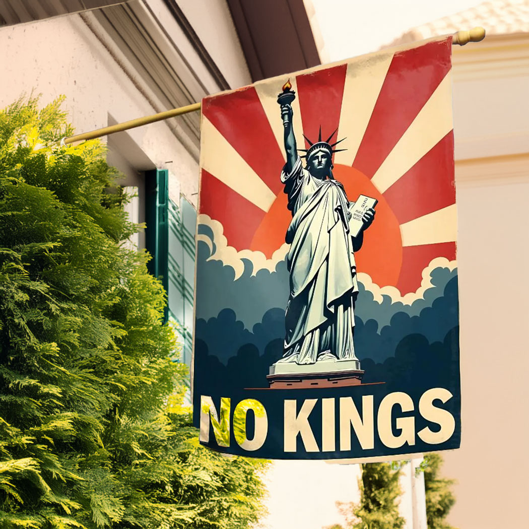 No Kings In America House Flag