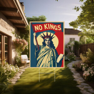 No Kings Liberty Yard Sign, Pro Democracy Resistance Anti-Trump
