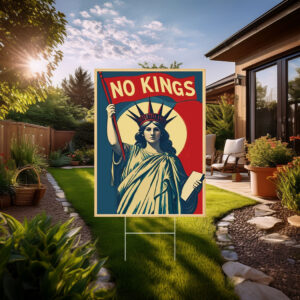 No Kings Liberty Yard Sign, Pro Democracy Resistance Anti-Trump