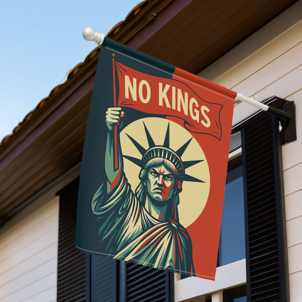 No Kings in America Garden Flag Anti Trump Fascism Flag