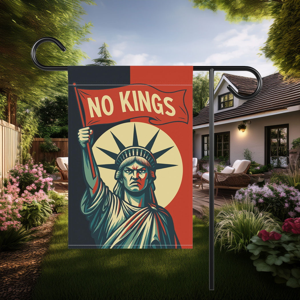 No Kings in America Garden Flag Anti Trump Fascism Flag