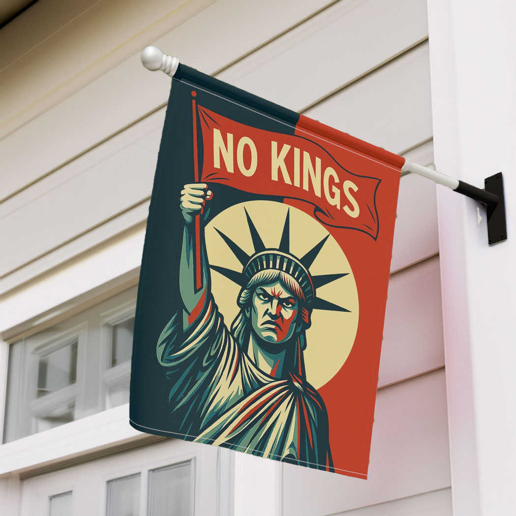 No Kings in America Garden Flag Anti Trump Fascism Flag