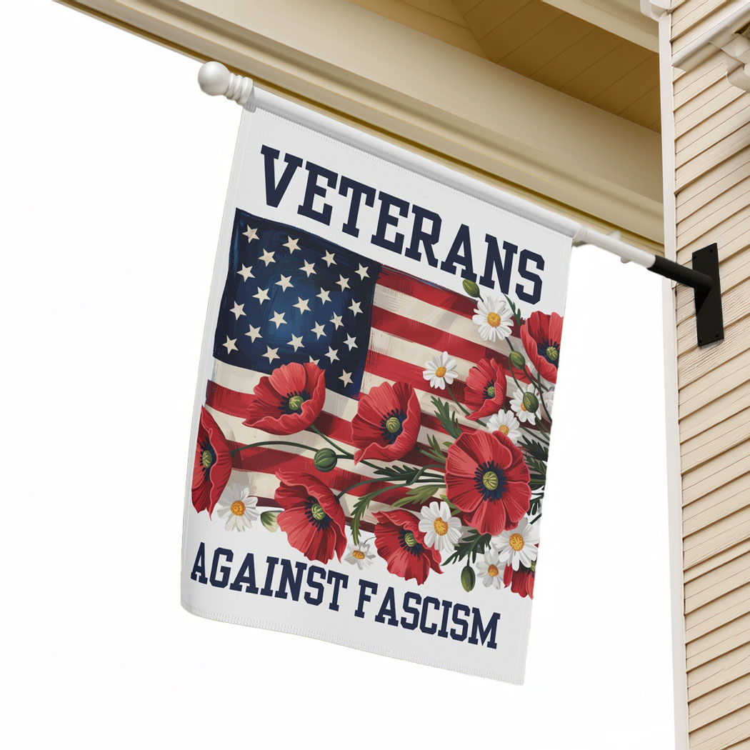 Veterans Against Fascism Yard Flag, Pro-Democratic Flag