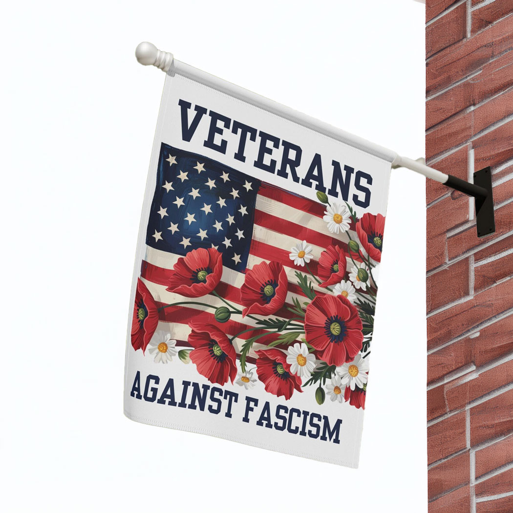 Veterans Against Fascism Yard Flag, Pro-Democratic Flag