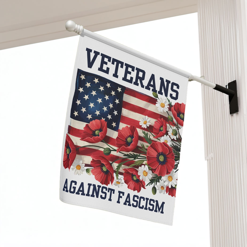 Veterans Against Fascism Yard Flag, Pro-Democratic Flag
