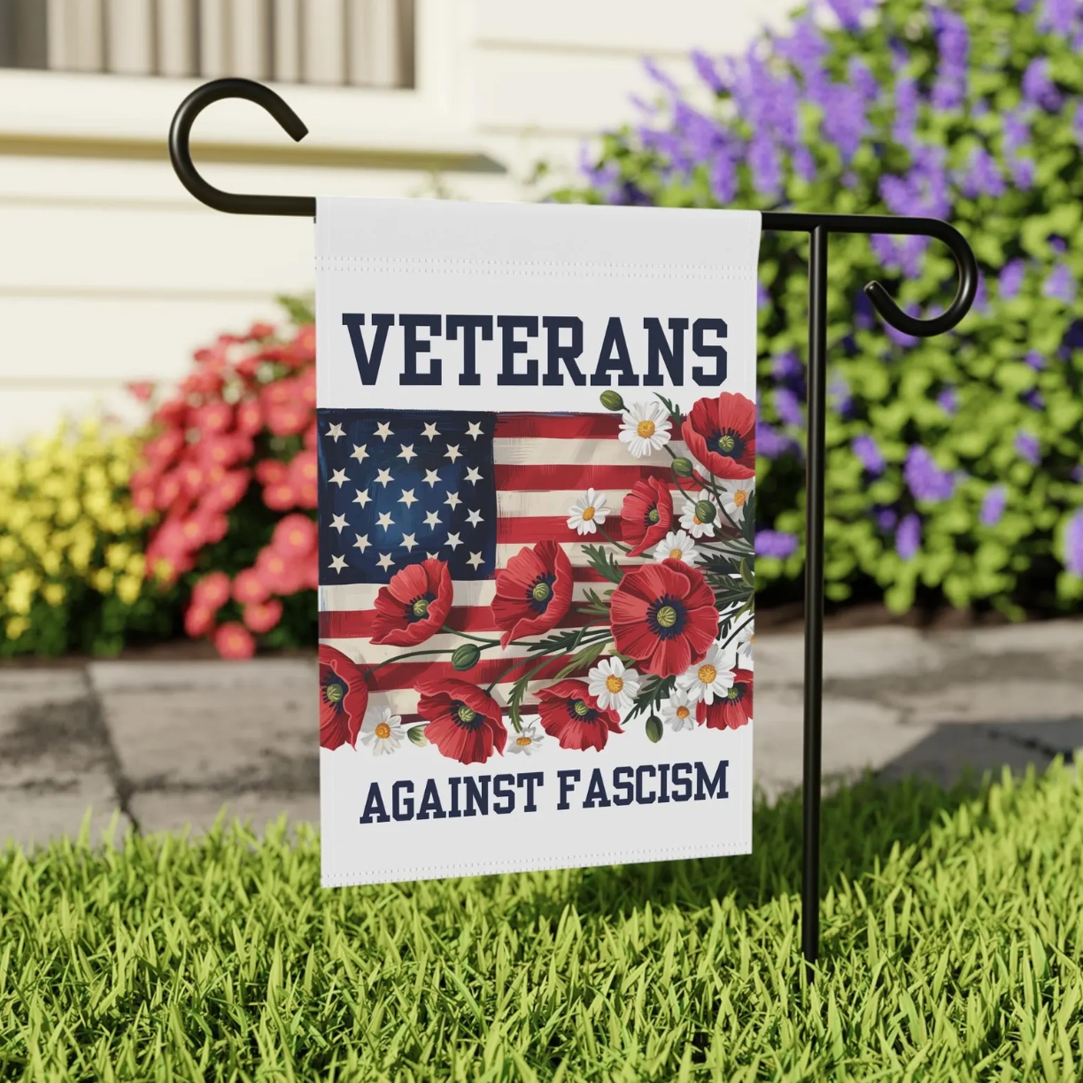 Veterans Against Fascism Yard Flag, Pro-Democratic Flag
